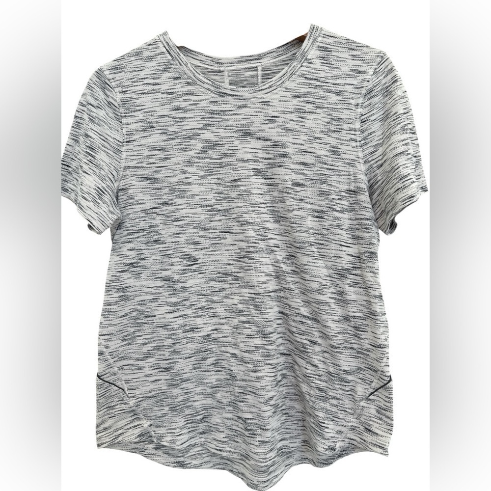 Lululemon Women's Run It Out Tee Tiger Space Dye Black White